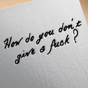 How Do You Don't Give a Fuck