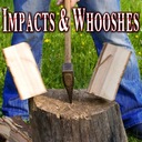 Hard Metal Hatchet Chops into a Tree Stump